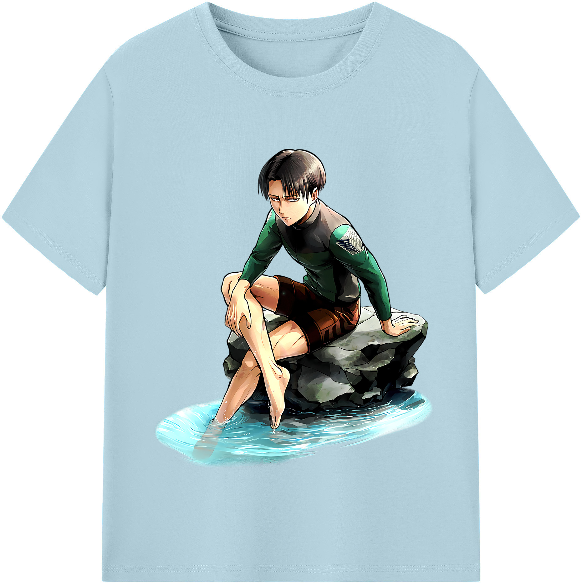 （画像用） 進撃の巨人 リヴァイ·アッカーマン Attack on Titan Levi Ackerman 綿100％半袖Tシャツ（フロントプリント）